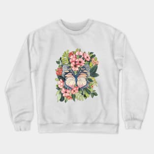 Butterfly in Flowers 3 Crewneck Sweatshirt